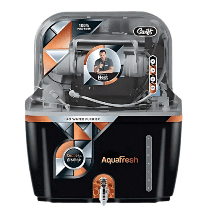AQUA SWIFT RO water purifier – sleek design with multi-stage purification for clean, safe drinking water in high TDS areas.