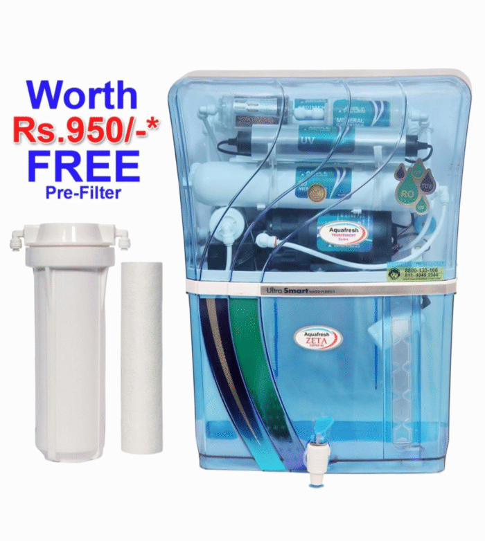 Zeta RO  | Pro Max Series | One year Warranty on RO Pump and Electric Power Supply | Consumables are chargeable | Free Installation worth Rs.599 and Two Times Free Home Service Visits (300×2=Rs.600 Free) - Image 1